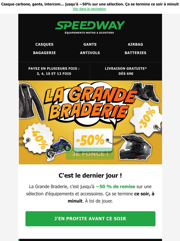 Dernier jour : la Grande Braderie, jusqu'à -50% (fin ce soir à minuit) 🚨