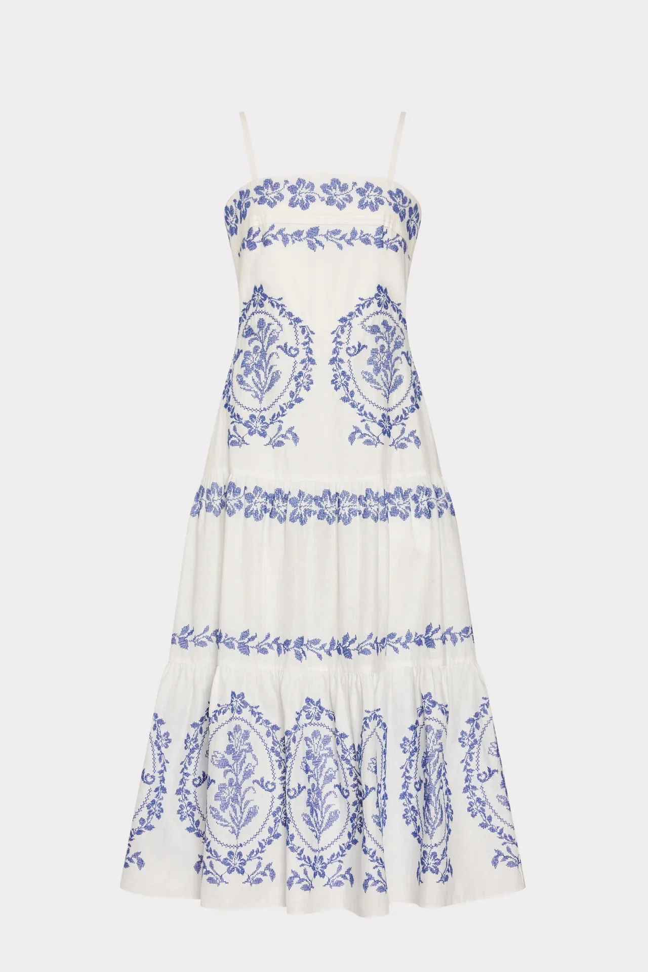 Image of Lela Embroidered Midi Dress