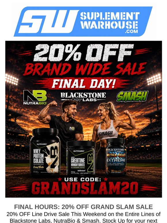 20% Off Supplement Sale This Weekend!