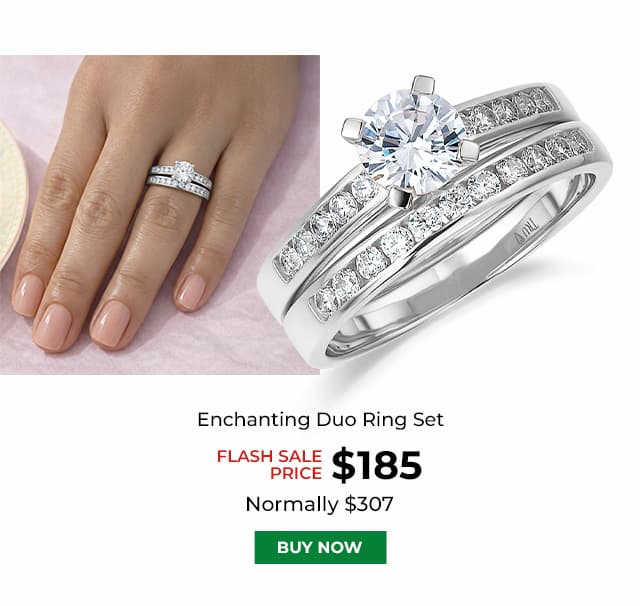 Enchanting Duo Ring Set Platinum Clad