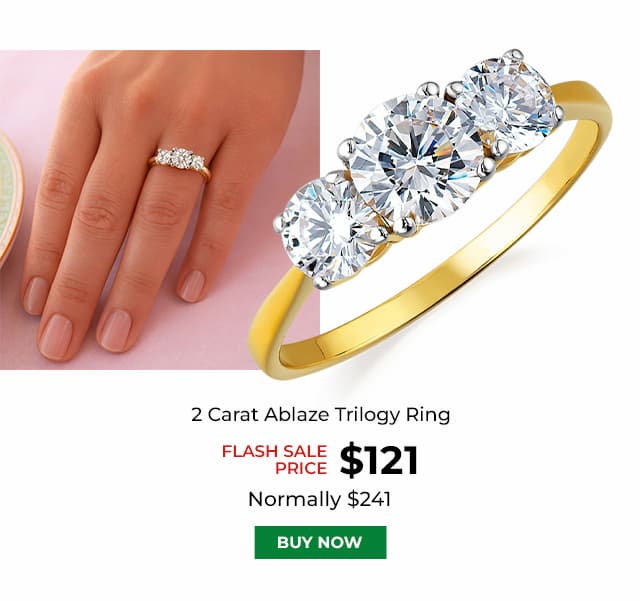 2 Carat Ablaze Trilogy Ring Gold Clad