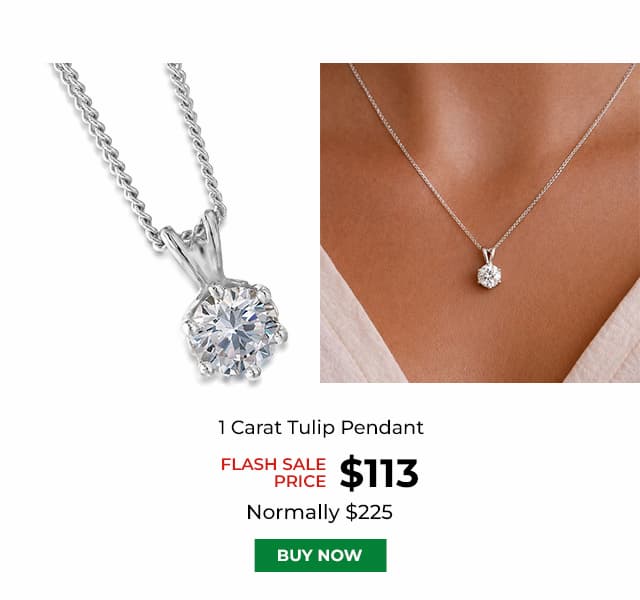 1 Carat Tulip Pendant Platinum Clad