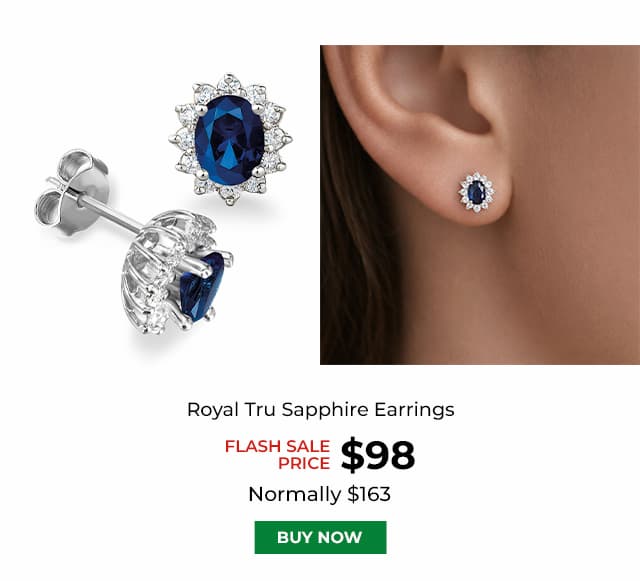 Royal Tru Sapphire Earrings Platinum Clad