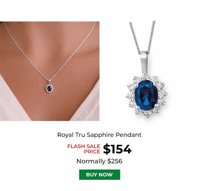 Royal Tru Sapphire Pendant Platinum Clad