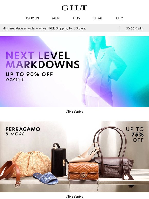 Up to 90% OFF ⬇ Next-Level Markdowns