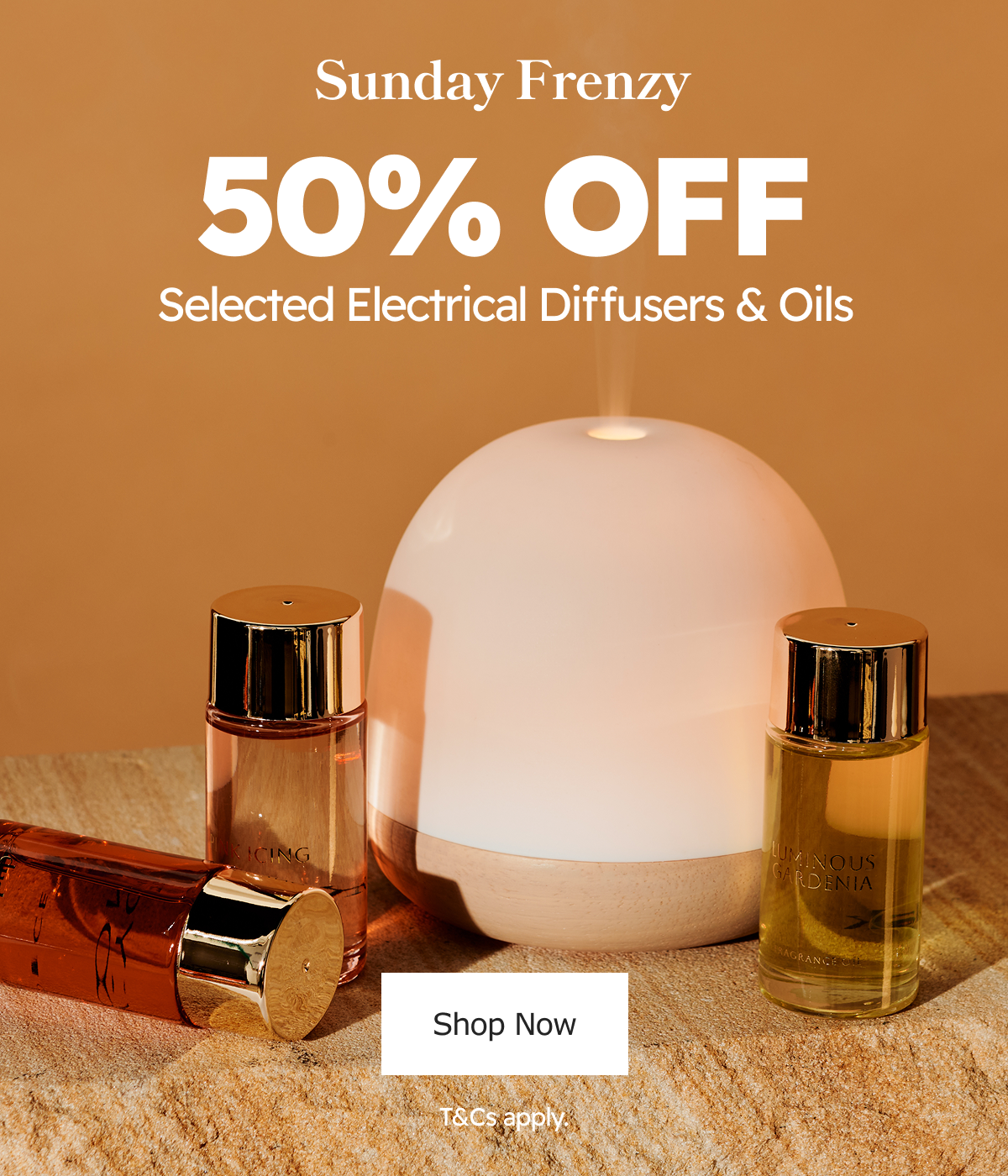 Sunday Frenzy | 50% OFF Selected Electrical Diffusers & Oils