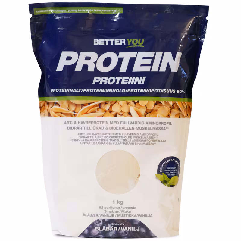 BETTER YOU | Better You Erte Havreprotein Blåbær/Vanilje 1 Kg