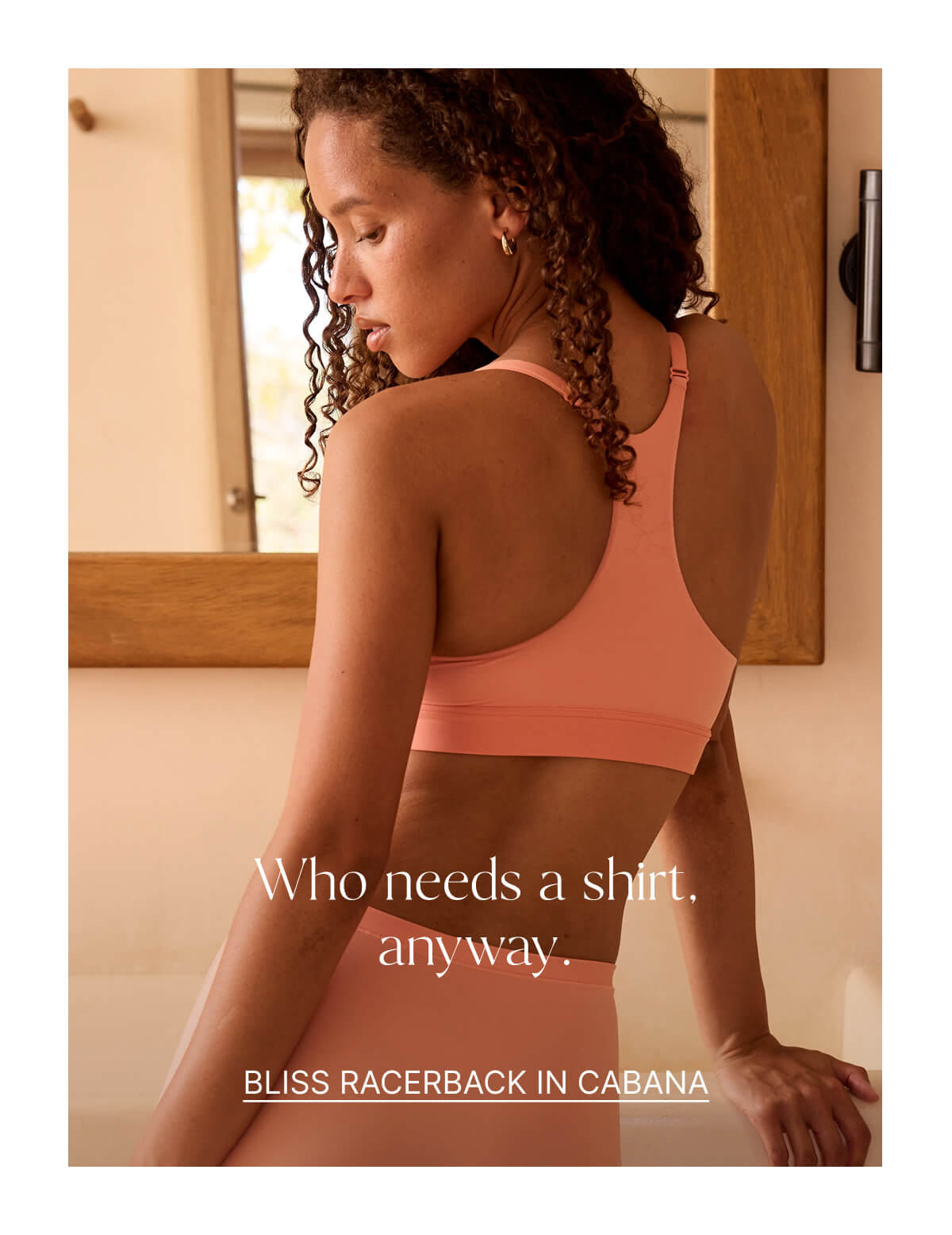 Who needs a shirt anyway. Shop bliss racerback in cabana.
