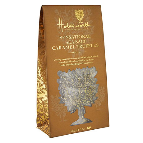 Treat bag filled with sea salt caramel and chocolate truffles. - Shop Now.