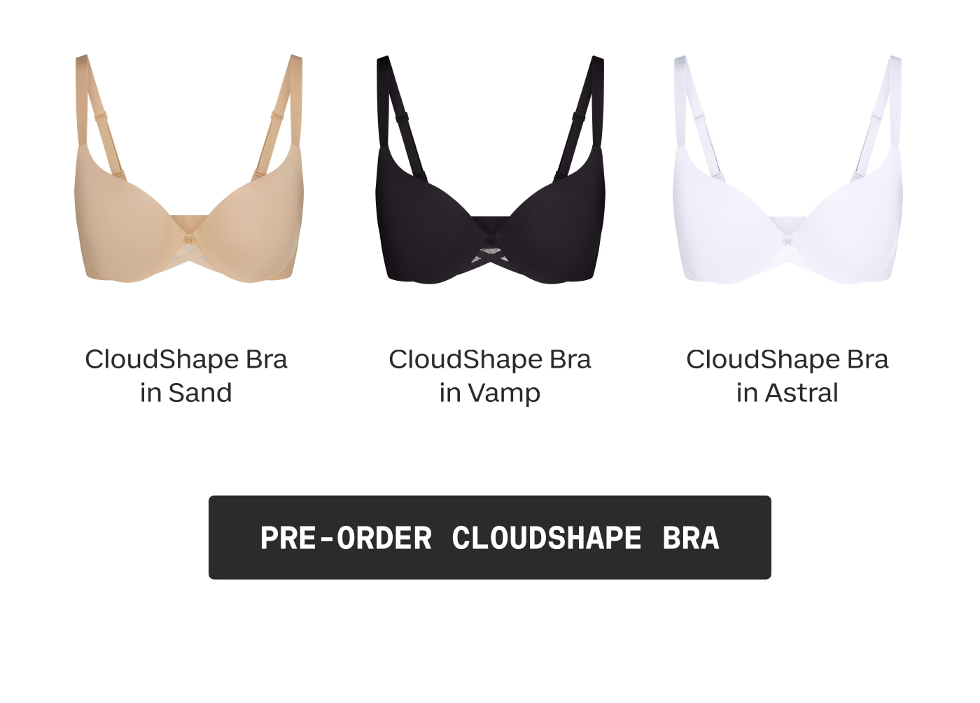 CloudShape Bra in Sand | CloudShape Bra in Vamp | CloudShape Bra in Astral | PRE-ORDER CLOUDSHAPE BRA