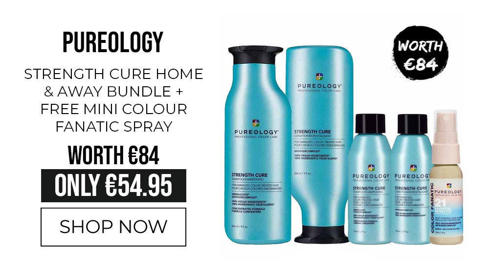 Pureology Strength Cure Home & Away Bundle + FREE Mini Colour Fanatic Spray
