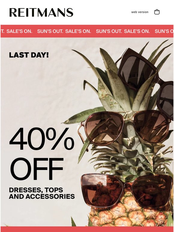Last Day For 40% Off Summer's Best