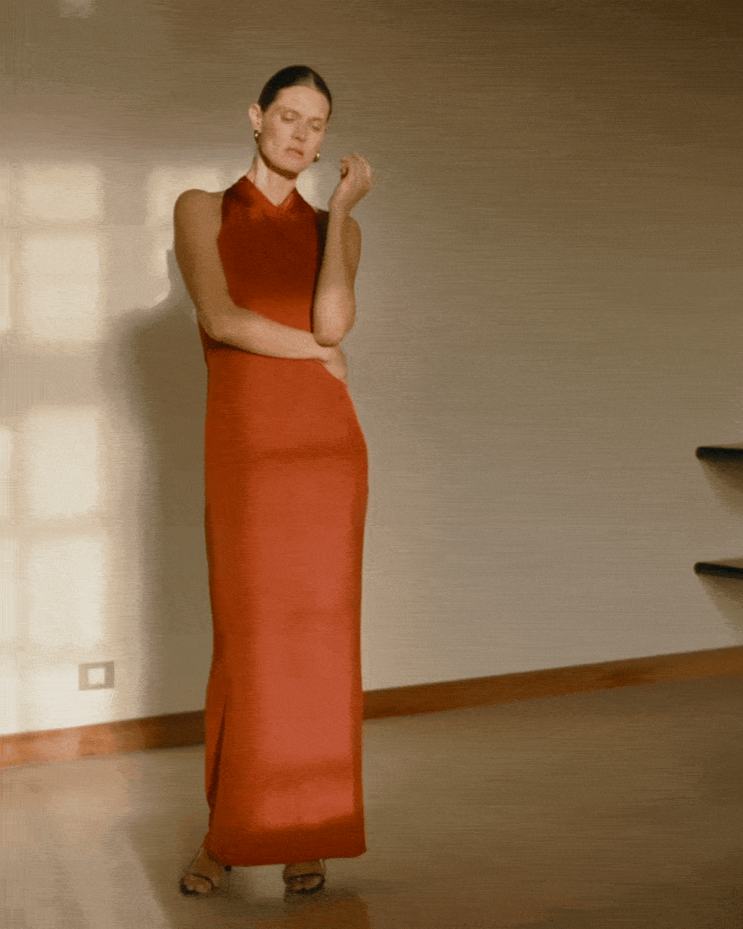 Gathered Halter Dress