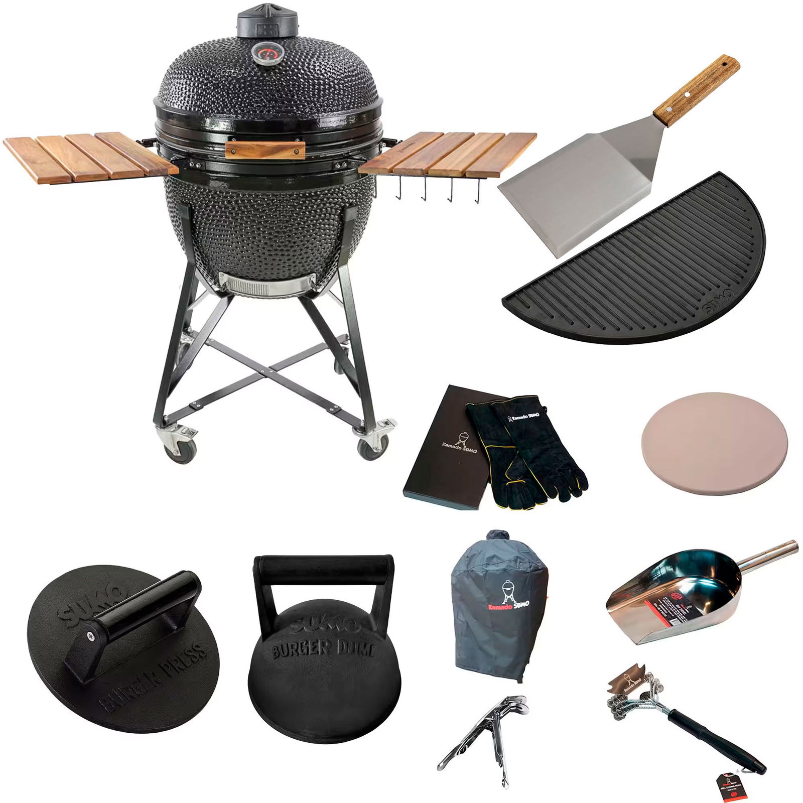  Kamado Sumo Maxi Svart med smashpakke
