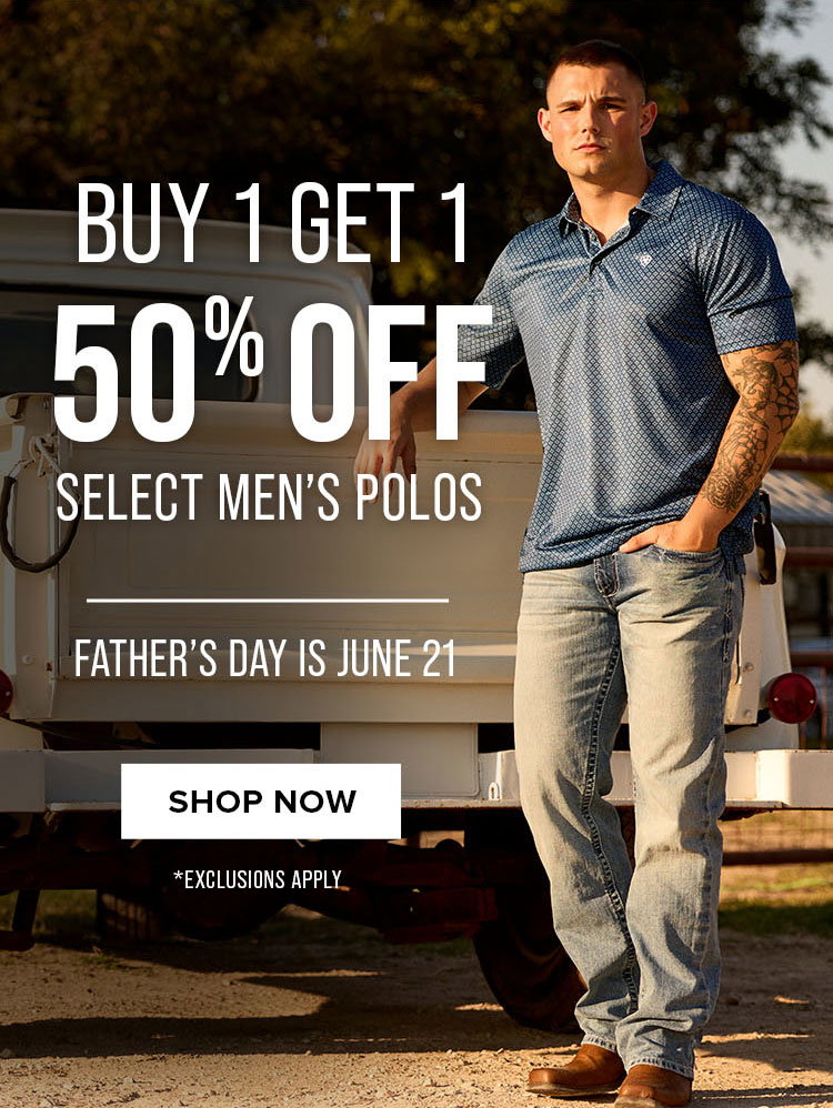 Buy 1 get 1 50% off. Select men’s polos. Father’s Day is June 21 | SHOP NOW *Exclusions Apply