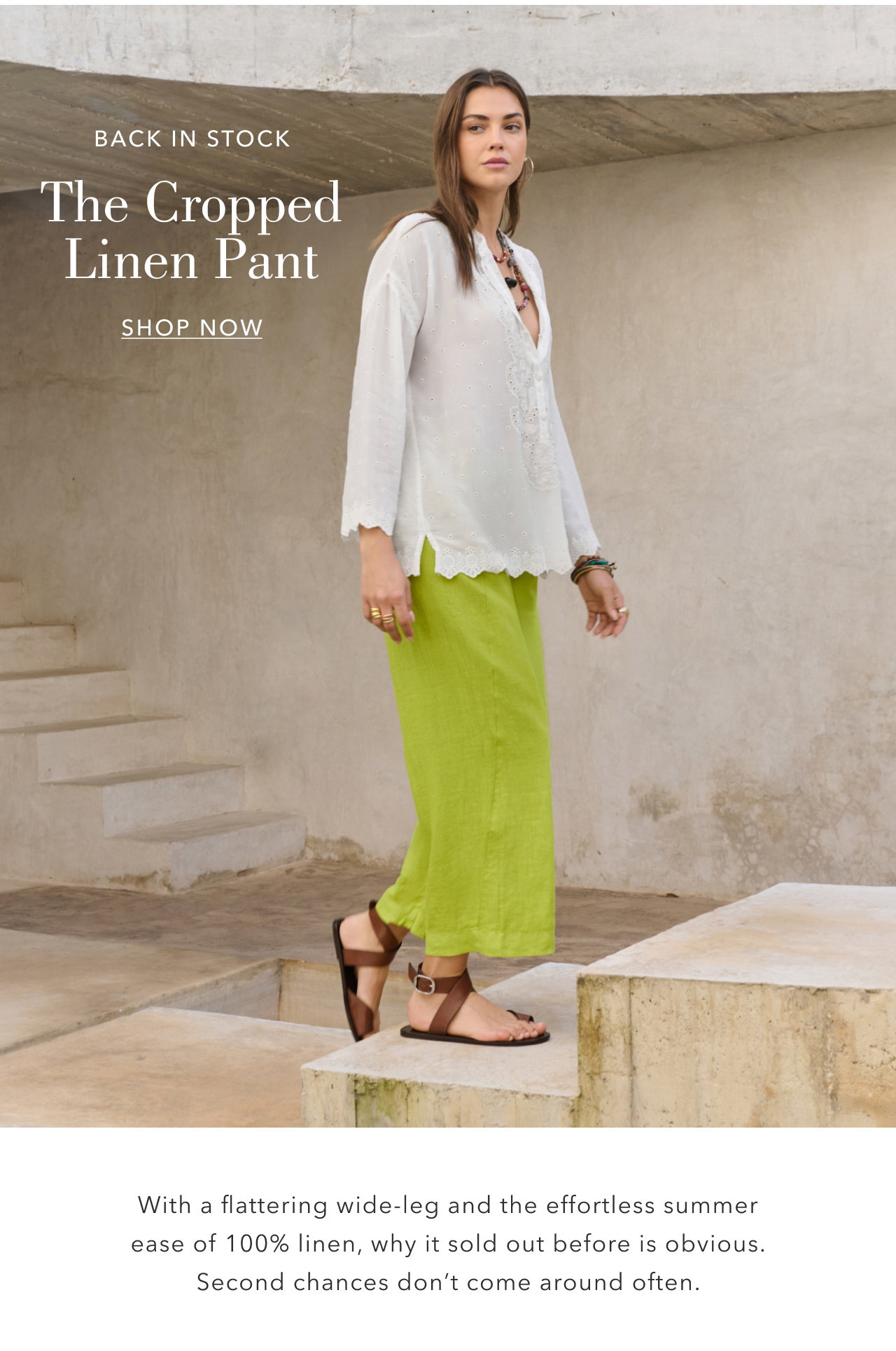 BACK IN STOCK THE CROPPED LINEN PANT