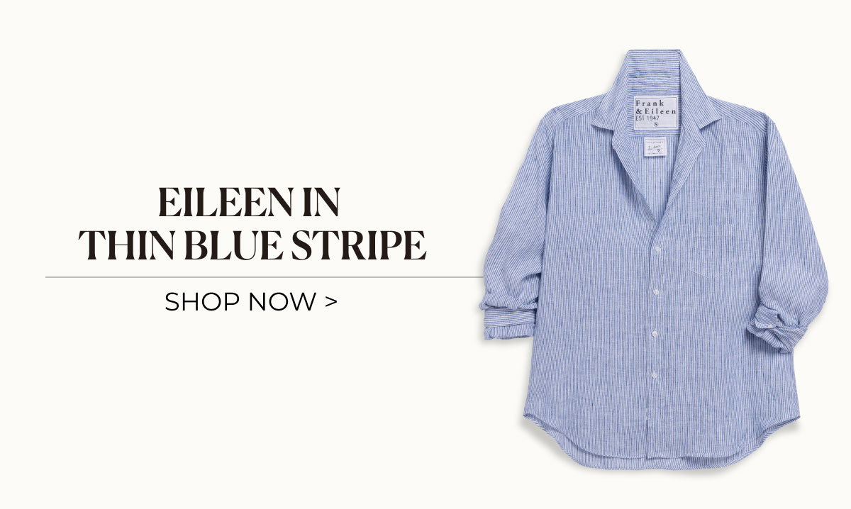 eileen in thin blue stripe
