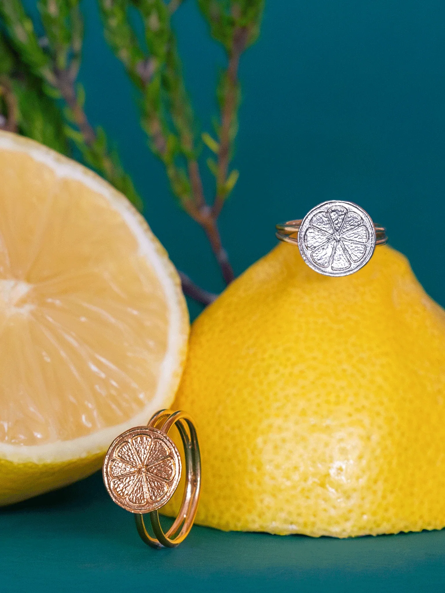 Lemon Slice Double Band Ring