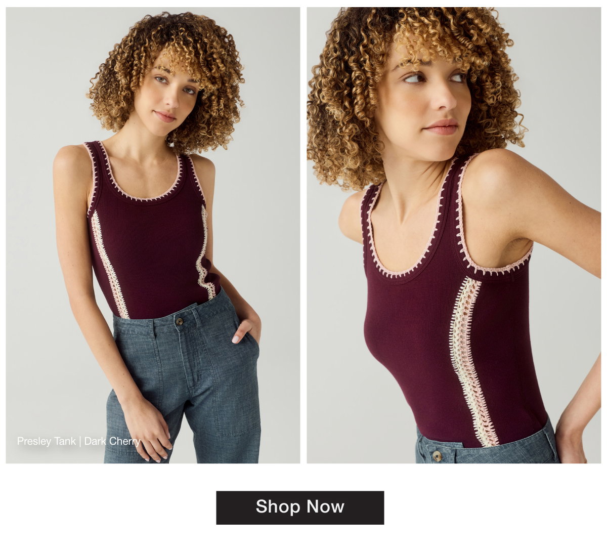 Shop Presley Tank In Dark Cherry
