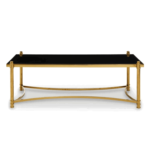 Ackley Rectangular Coffee Table - Black & Gold