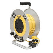 Stanley SXECGM2OHSE 25m 4-Gang Open Metal Drum Cable Reel – 240V