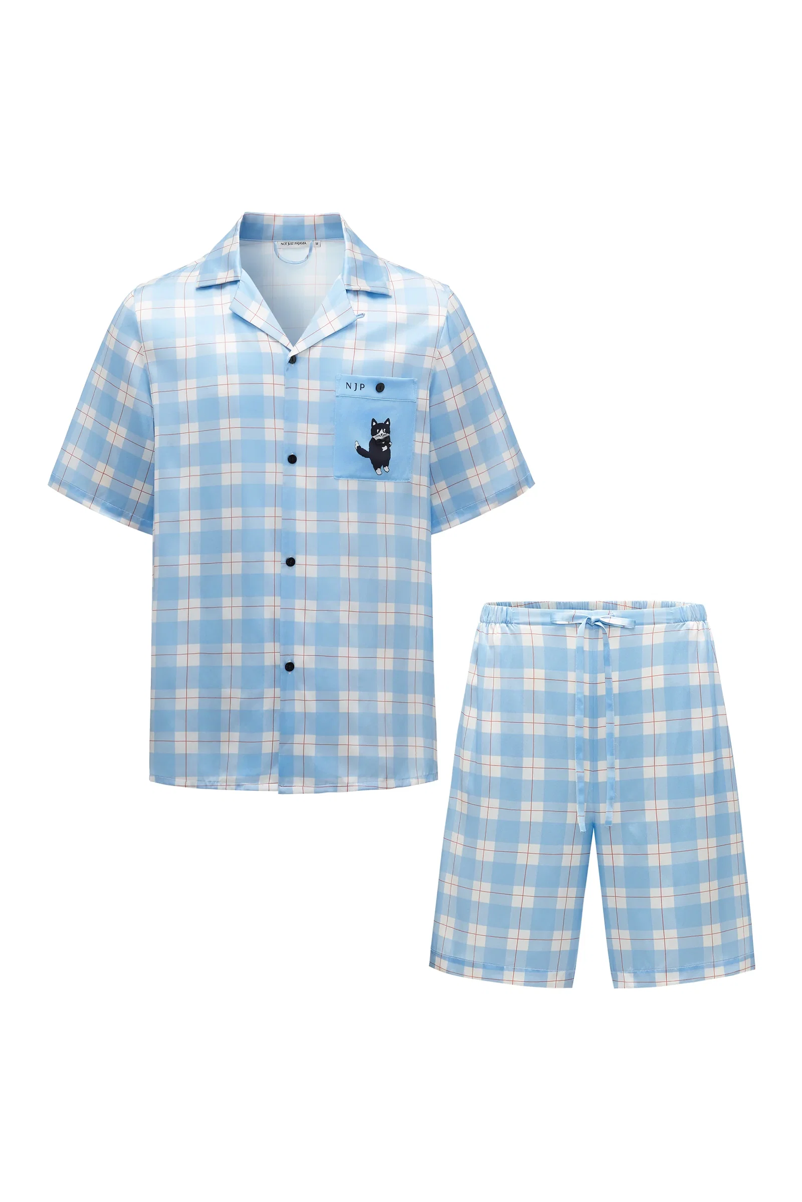 Milo Cat 22 Momme Mulberry Silk Short Pajama Set