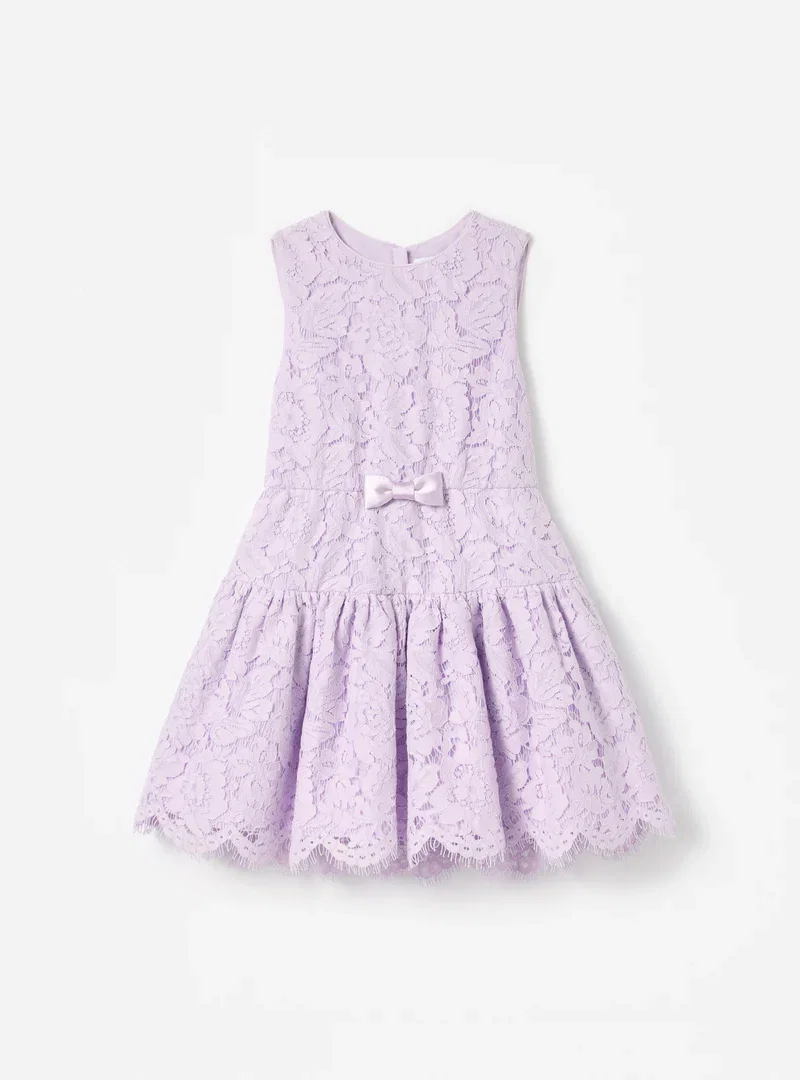 LILAC SLEEVELESS LACE DRESS