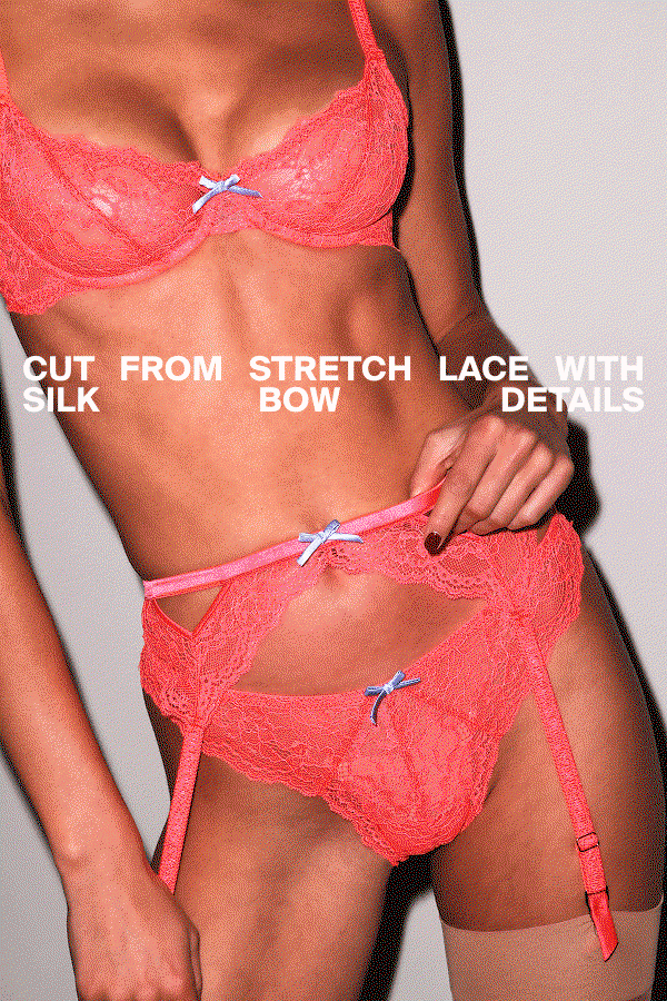 Cut From Stretch Lace With Silk Bow Details