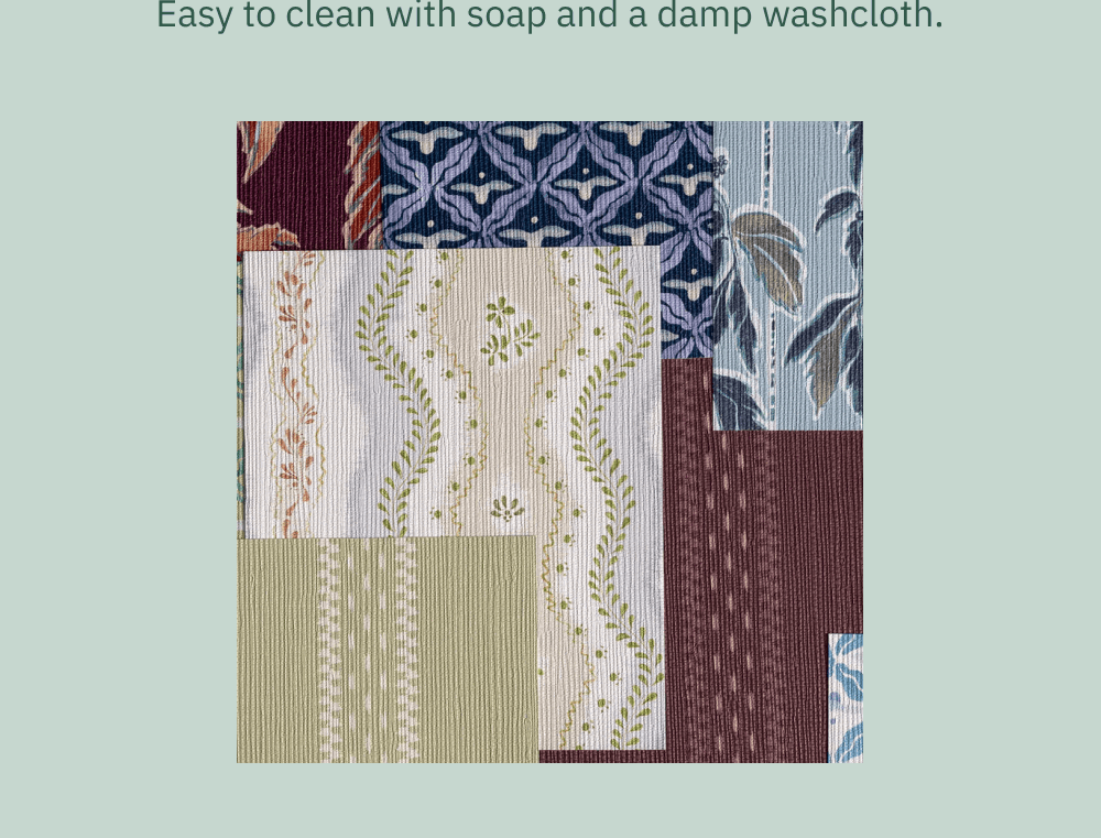 Easy to clean with soap and a damp washcloth.