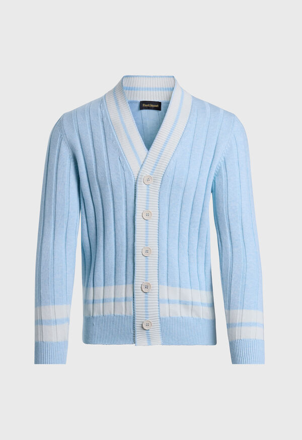 Image of COTTON CABLE KNIT TENNIS CARDIGAN