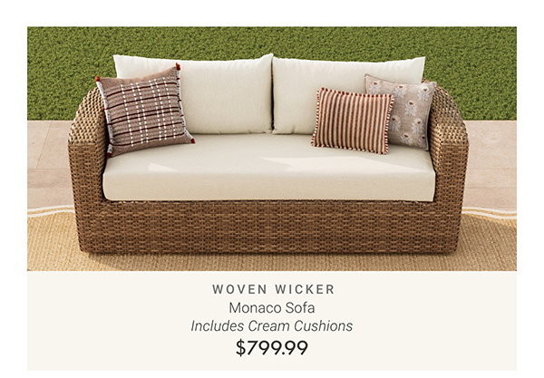 Monaco Sofa Includes Cream Cushions