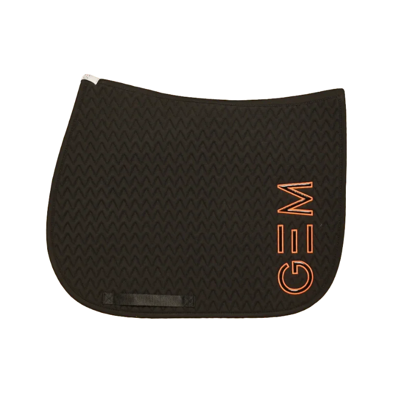 Image of GEM - Tapis de selle Ten noir/ orange corail