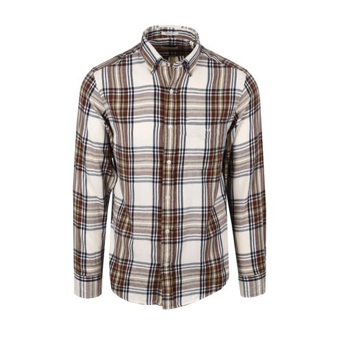 Gant Windblown Flannel Checked Shirt Cream