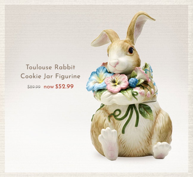 Toulouse Rabbit Cookie Jar Figurine - now $52.99