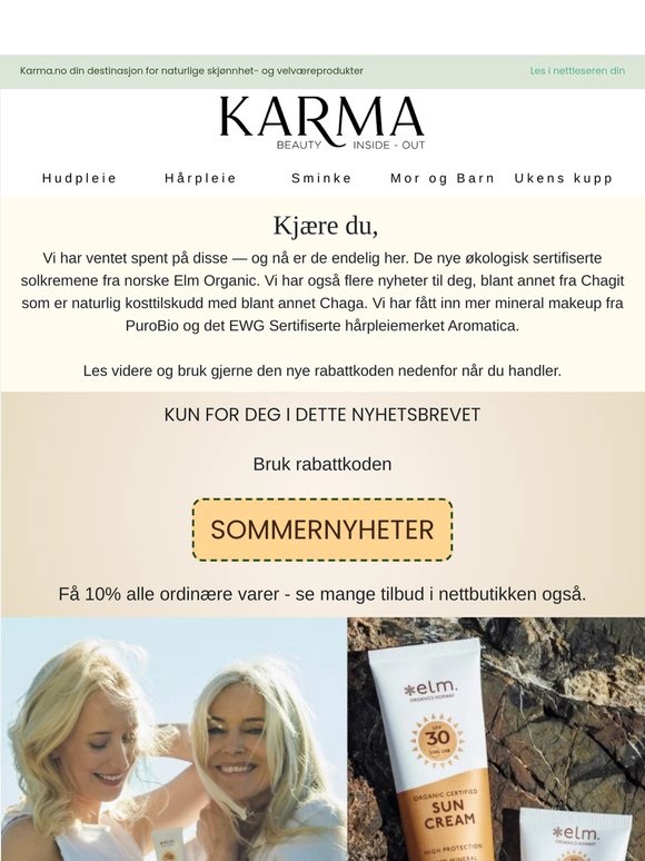Solkrem- nyheter og andre nyheter fra oss☀️☀️☀️