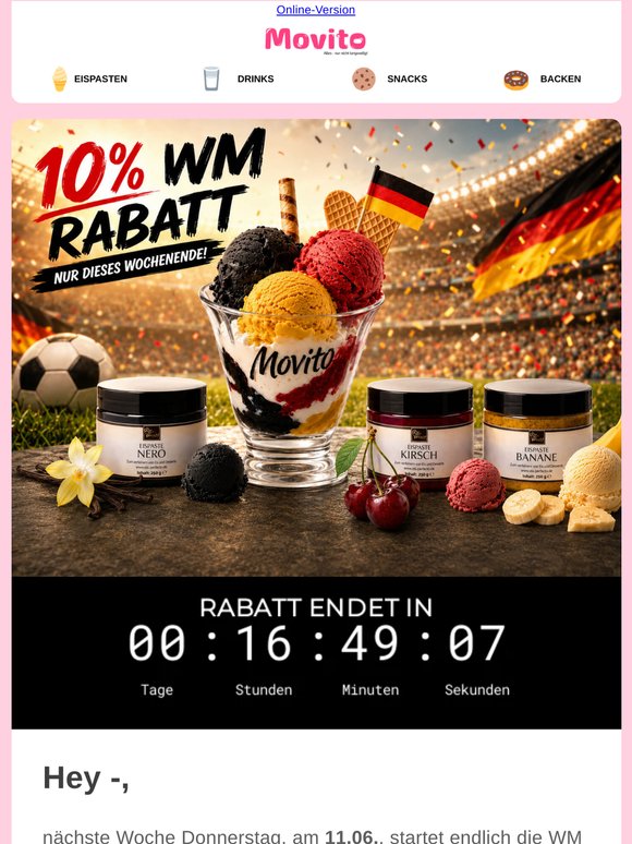 Letzte Chance - 10% AUF EISPASTEN!🍨 Passend zum WM-Start⚽