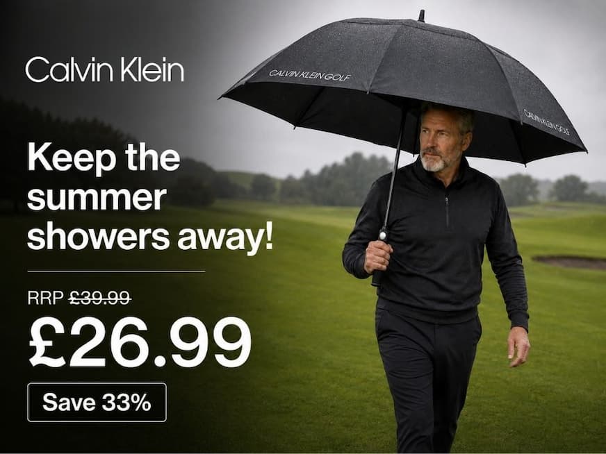 Calvin Klein Solid Colour Vented Double Canopy Golf Umbrella