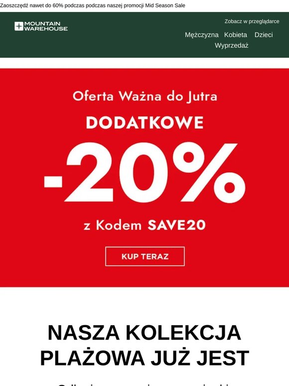Oferta Ważna do Jutra Dodatkowe -20% 🚨