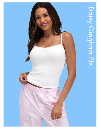 Daisy gingham long pyjama set
