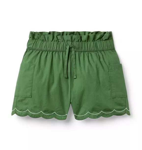 Image of Poplin Scalloped Short