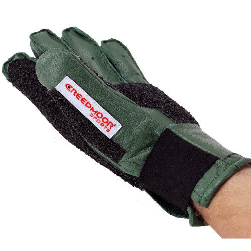 Image of Creedmoor Sports Green Leather Full Finger Glove With Top Grip