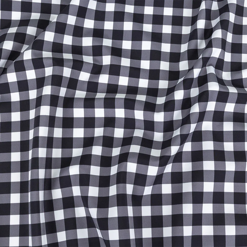 Image of Compression Swimwear Tricot, UV Protective with Aloe Vera Microcapsules - Phantom and White Checkered - Caye Collection
