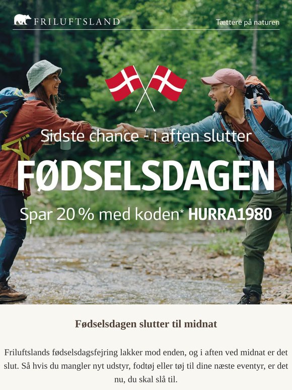 Søndagsåbent i Friluftsland og sidste chance for at få et godt fødselsdagstilbud