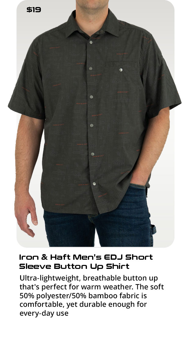Iron & Haft Men's EDJ Short Sleeve Button Up Shirt