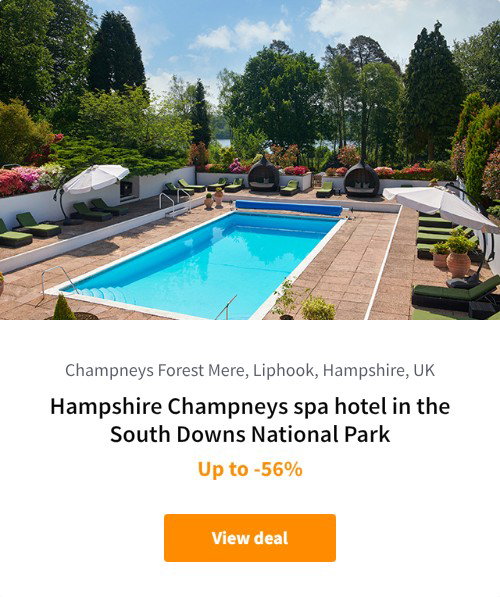 Hampshire Champneys spa hotel in the South Downs National Park
