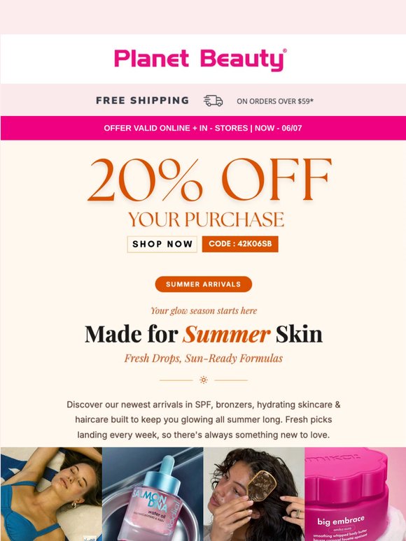 20% Off Summer Beauty Refresh! 🌞
