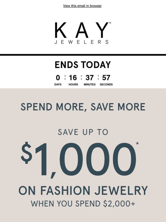 Get $200 OFF* Select Fashion Jewelry When You Spend $500+