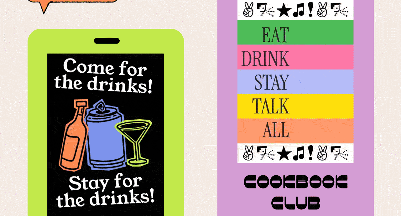 Come for the drinks! COOKBOOK CLUB