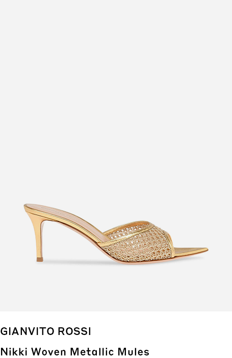 Gianvito Rossi | Nikki Woven Metallic Mules