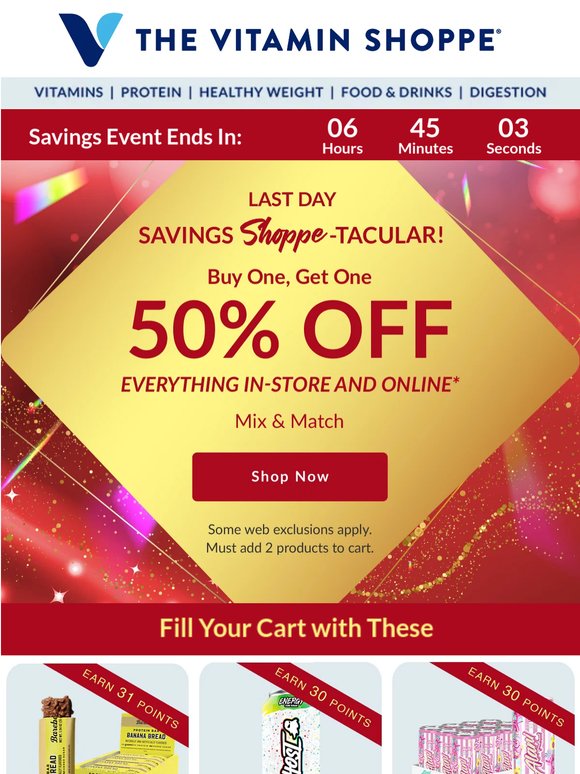 Last chance: BOGO 50% off everything